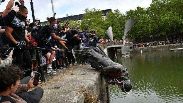 In Bristol a statue of slave trader Edward Colston was thrown into the harbour