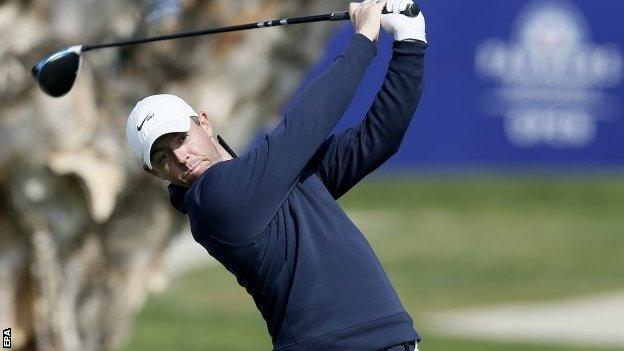 Rory McIlroy playing at the Farmers Insurance Open in California