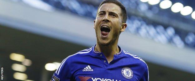 Eden Hazard celebrates