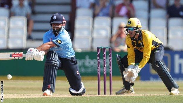 Ricardo Vasconcelos batting for Northamptonshire