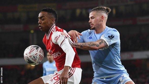 Kalvin Phillips (right) in action against Arsenal in last season's FA Cup