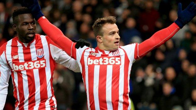 Swiss winger Xherdan Shaqiri's stunning first goal at the Britannia Stadium earned Stoke City all three points against Newcastle