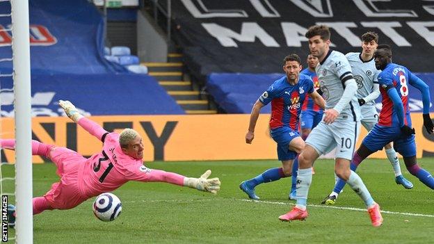 Kai Havertz scores for Chelsea at Crystal Palace