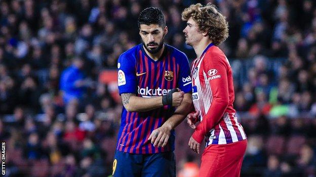 Luis Suarez's position could be under threat due to Antoine Griezmann's arrival at the Nou Camp