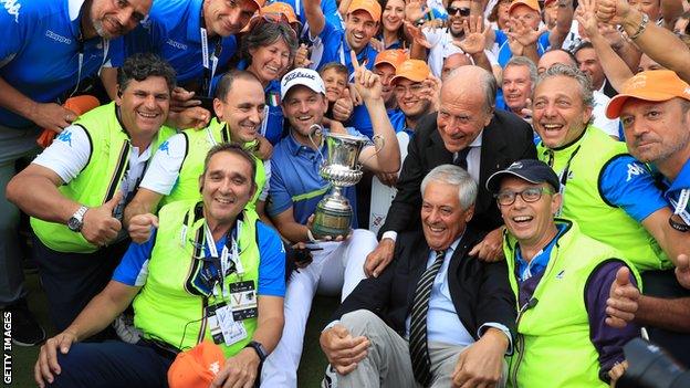 Bernd Wiesberger with the Italian Open trophy