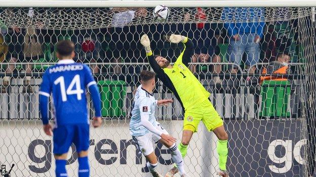 Craig Gordon produced a stunning save when the game was still goalless