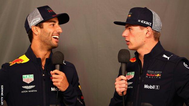 Daniel Ricciardo and Max Verstappen