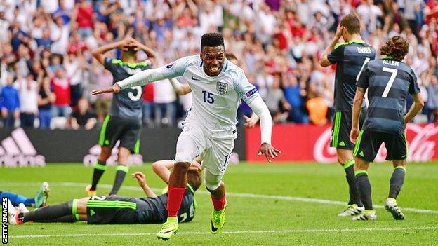 Daniel Sturridge scores the winner for England