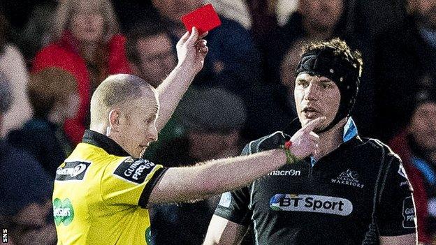 Tim Swinson is sent off