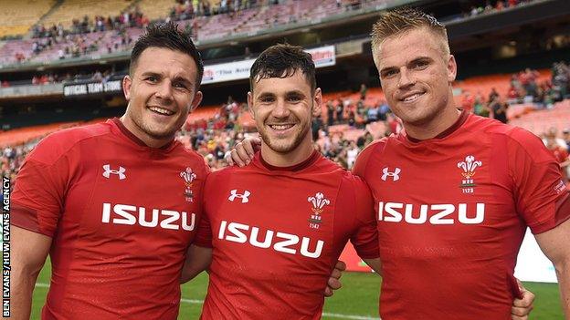 Ellis Jenkins (L), Tomos Williams (C) and Gareth Anscombe started against South Africa but are out of the XV to face Argentina