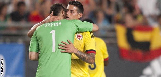 James Rodriguez and David Ospina