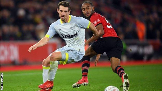 Craig Bryson playing for Derby against Southampton