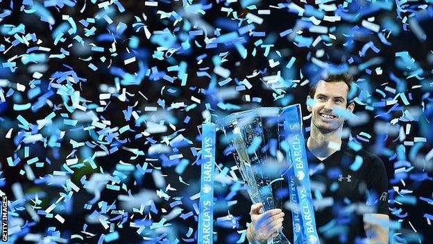 Andy Murray with trophy after win