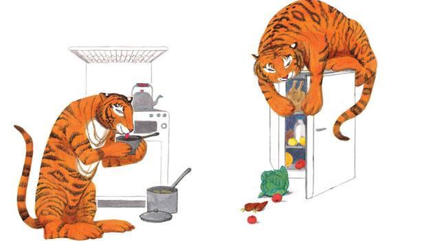 An illustration from the tiger who came to tea