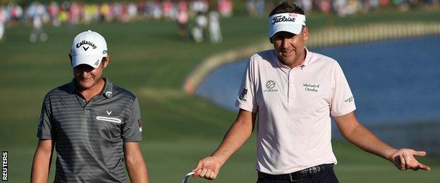 Ian Poulter (right) with playing partner Emiliano Grillo