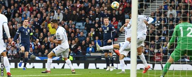 Andy Robertson's stunning strike put Scotland into the lead at Hampden