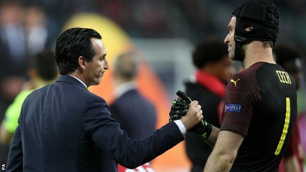 Unai Emery and Petr Cech