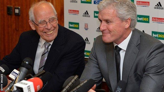 Peter Coates appointed Mark Hughes as manager in May 2013