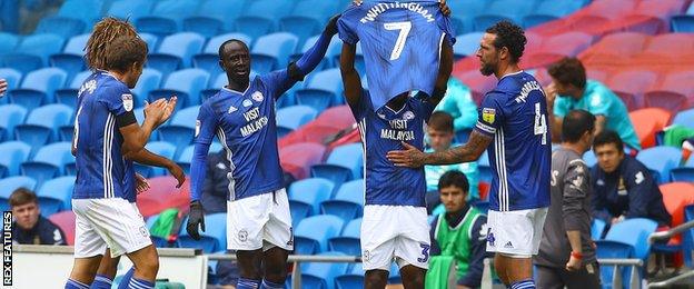 Cardiff pay tribute to Peter Whittingham with goal celebration