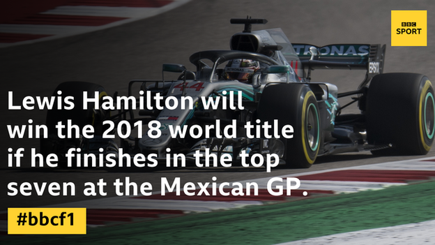 A grapgic to show Lewis Hamilton will win the world championship if he finishes in the top seven in Mexico