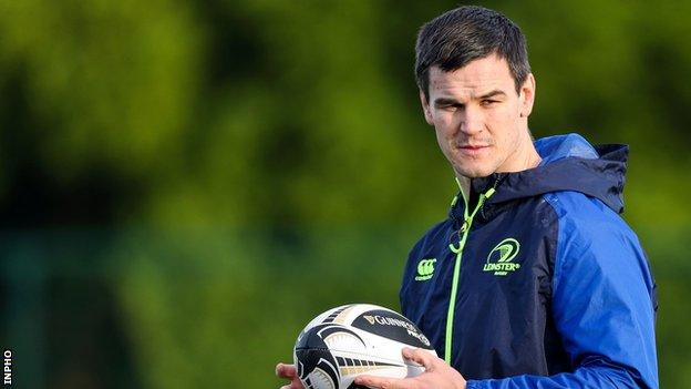 Johnny Sexton took a limited part in Leinster training on Tuesday