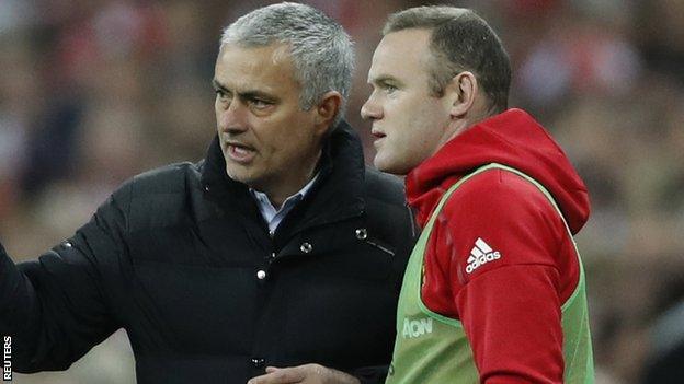 Jose Mourinho and Wayne Rooney