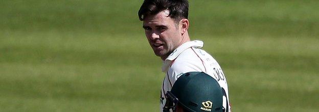 James Anderson's first victim was his former Lancashire team-mate Steven Mullaney