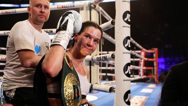 Terri Harper with her WBA belt