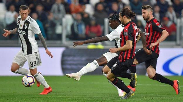 Moise Kean scores against Milan