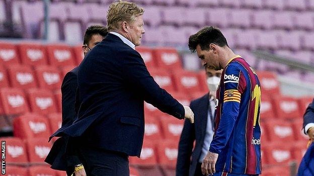 Ronald Koeman and Lionel Messi