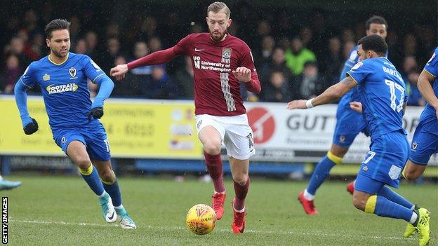 Northampton Town striker Kevin Van Veen