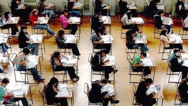 pupils sitting exams