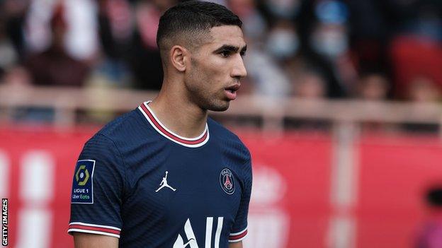 Achraf Hakimi in action for Paris St-Germain