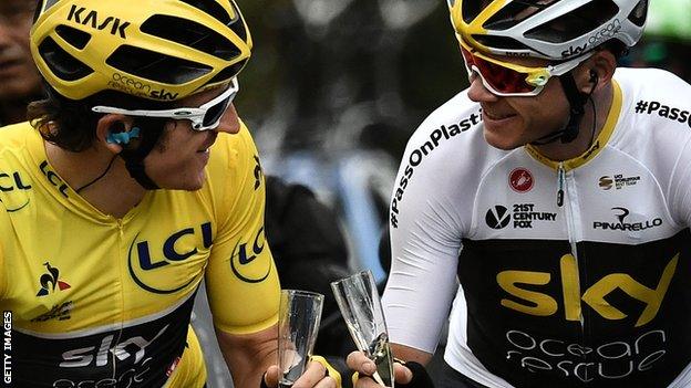 Geraint Thomas won last year's Tour with Chris Froome's support but Froome is absent after a serious crash