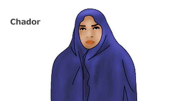 Woman wearing a Chador