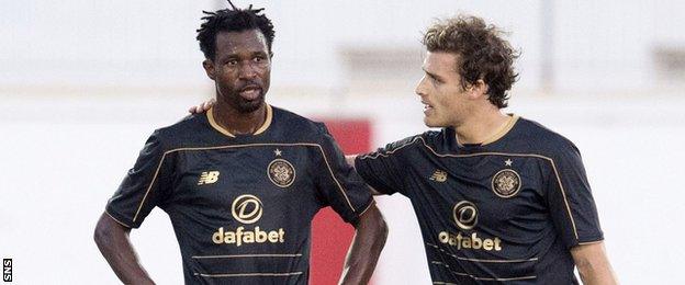 Celtic's Efe Ambrose and Erik Sviatchenko