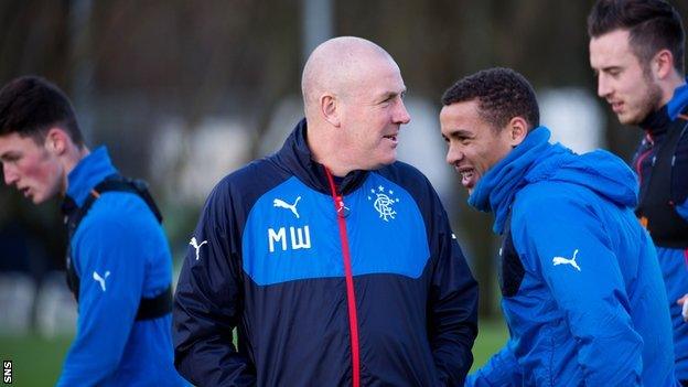 Rangers manager Mark Warburton during training