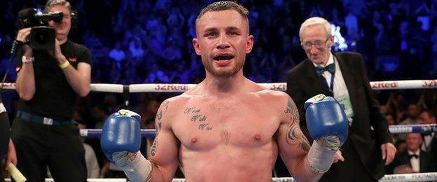 Frampton beat Nonito Donaire to win the WBO interim featherweight title in April