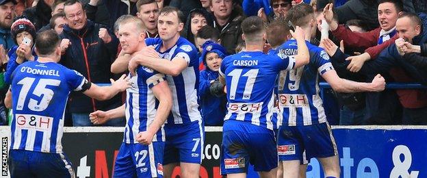 Coleraine celebrated a vital victory over Cliftonville