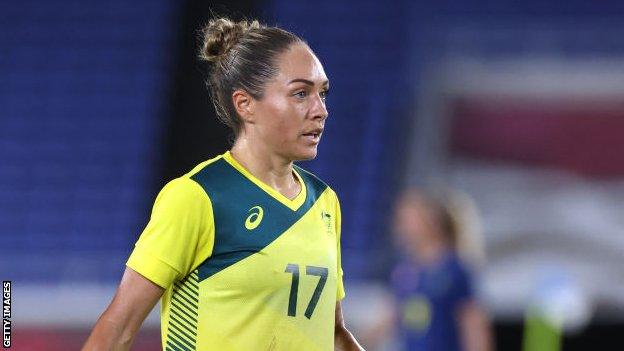 Kyah Simon in action for Australia