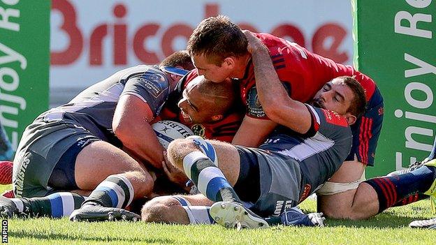 Simon Zebo scored his 55th career try for Munster