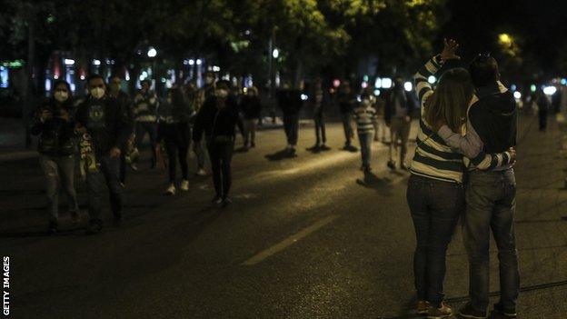 Sporting Lisbon fans gather