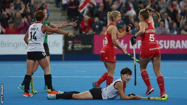 England celebrate scoring in World Cup crossover against South Korea