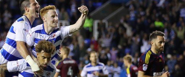 Reading players celebrated Danny Williams' winner