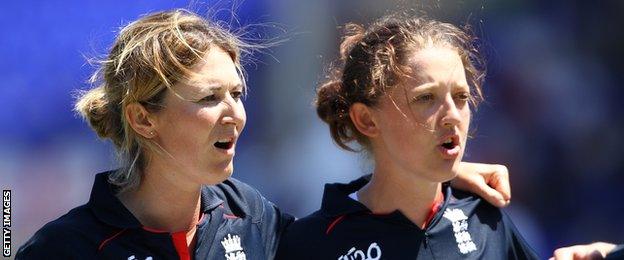 England's Charlotte Edwards and Sarah Taylor