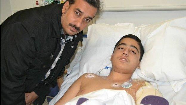 Mohammad and Ahmad Nawaz in hospital