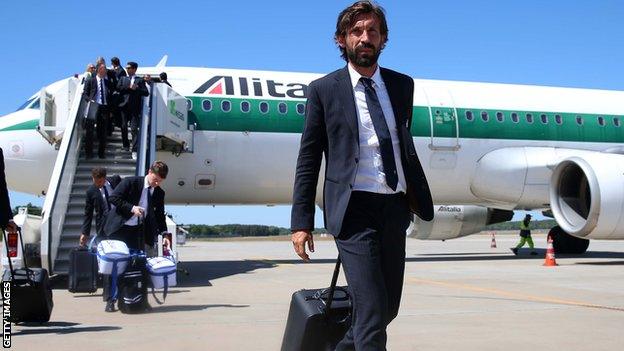 Andrea Pirlo arriving in style