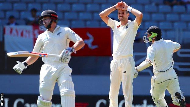 James Anderson bowls for England