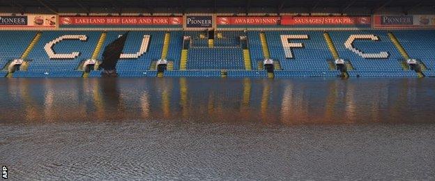 Carlisle's flooded Brunton Park ground