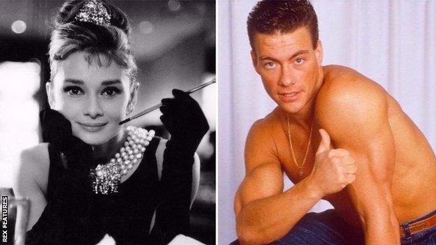 Audrey Hepburn and Jean Claude van Damme